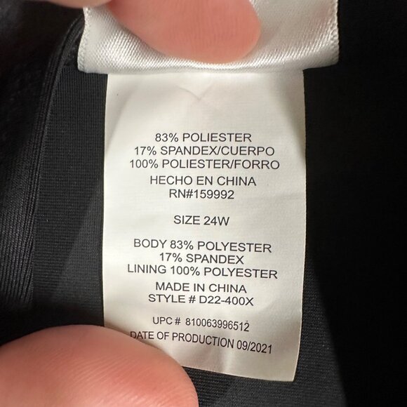 Del Raya Bikini Bottom Womens 24W Black Pull On Swim‎ Suit Bottoms 1 Piece NWT - Picture 5 of 10